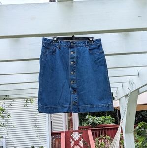 Loft Button Down Jean Skirt